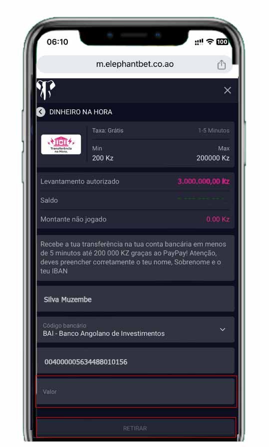 Levantamento Rápido ElephantBet
